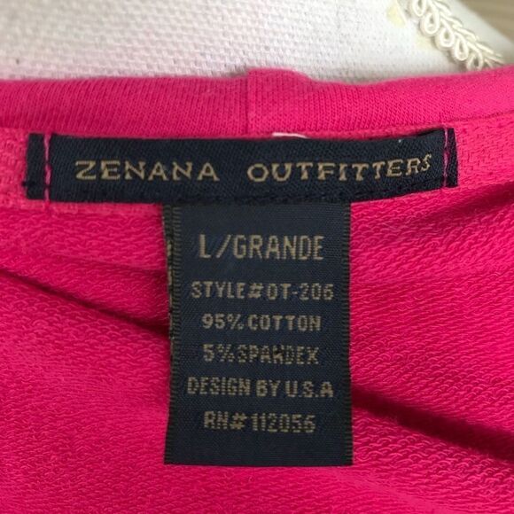 Zenana Outfitters Hoodie Pink Athletic Jacket L - Picture 9 of 9